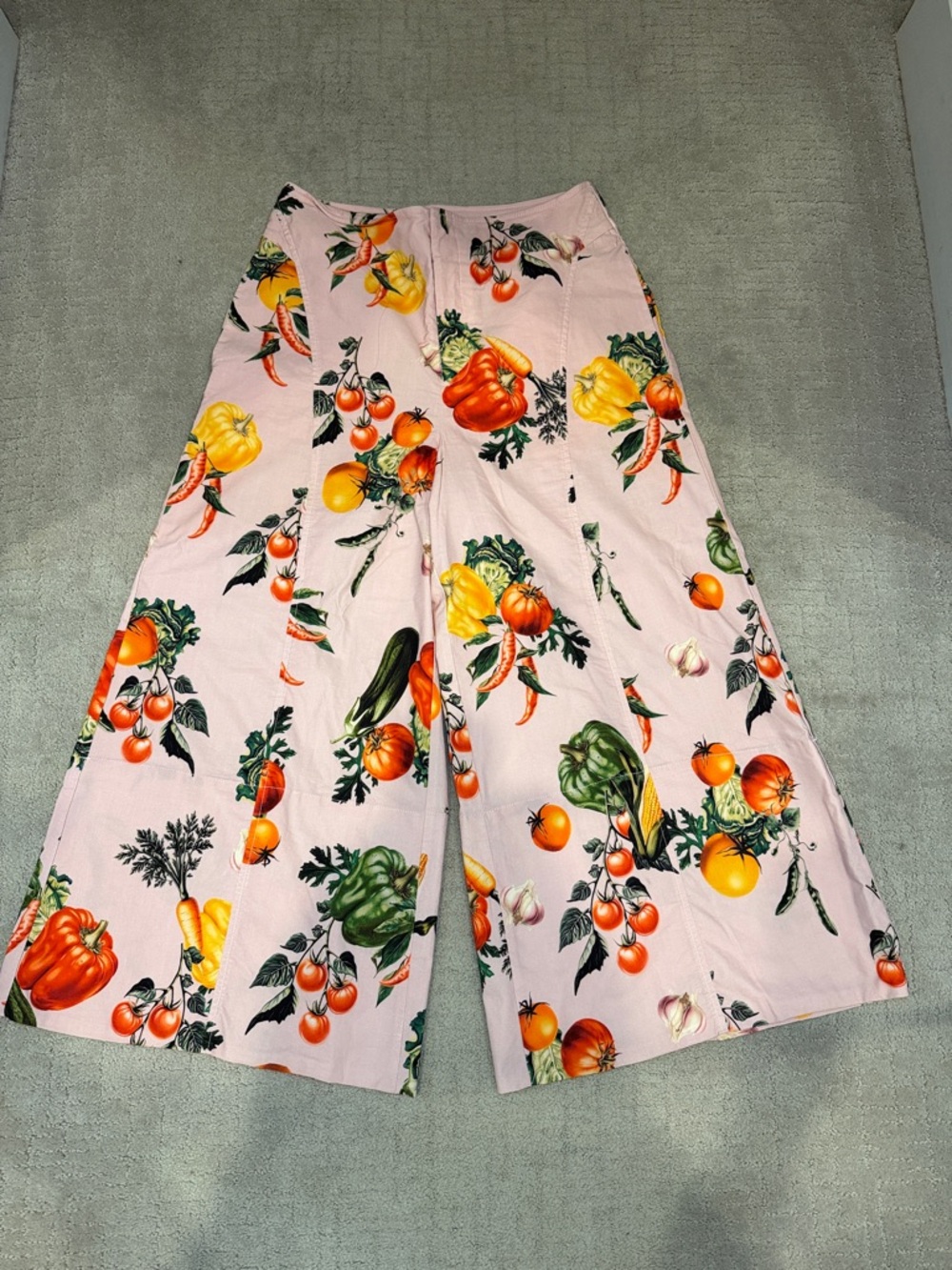 Maeve High-Rise Printed Crop Wide-Leg Pants garden veg print Anthropologie US10